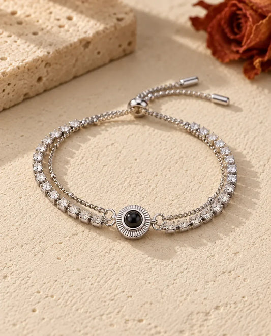 Bracelet Photo - vue de face en argent