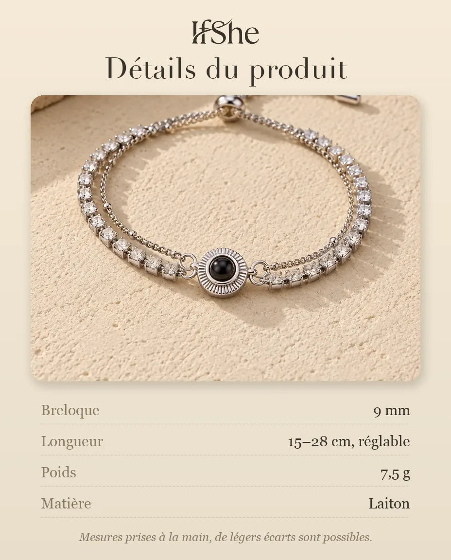 Bracelet Photo - dimensions et matière