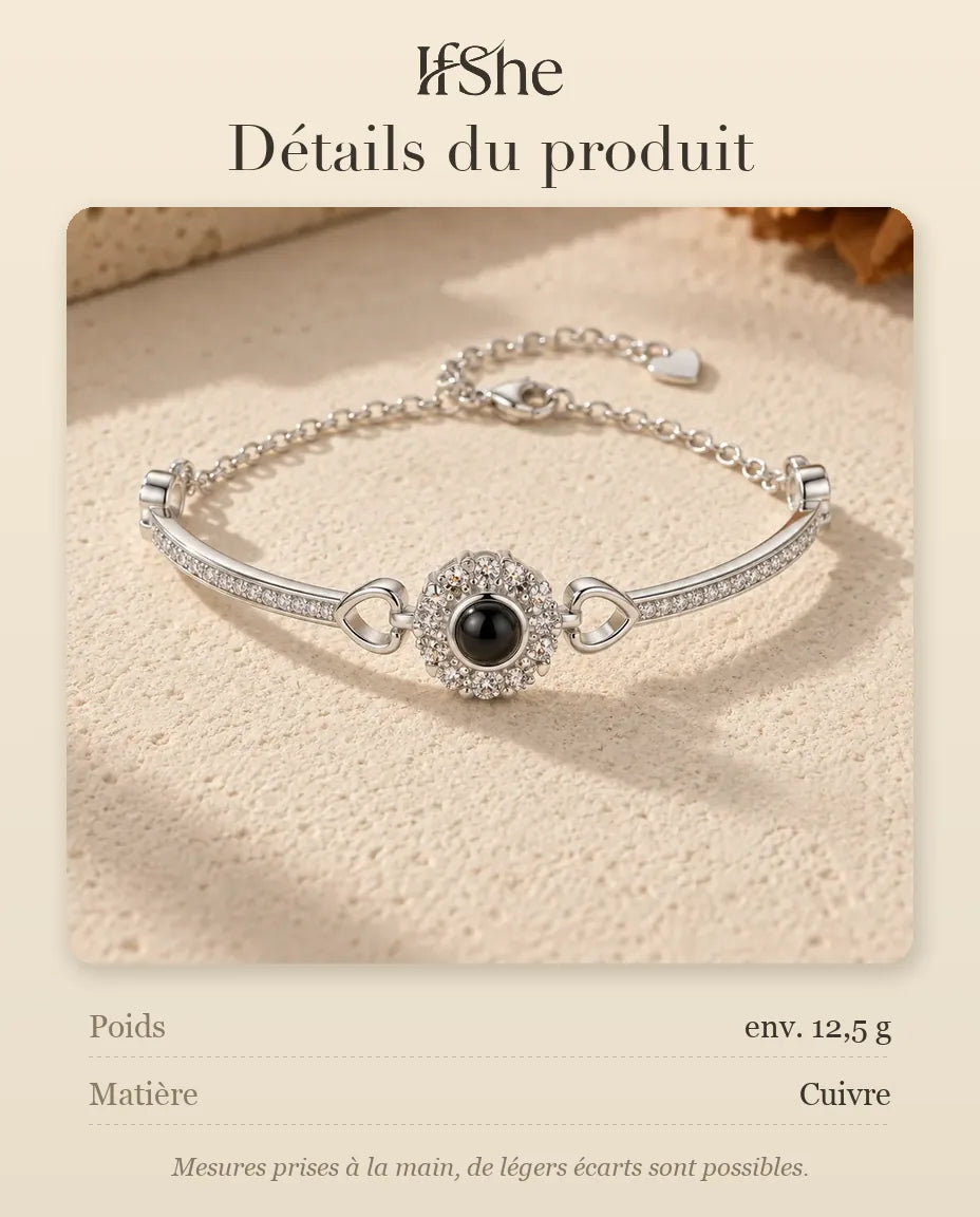 Bracelet Photo Personnalisé - dimensions et matière