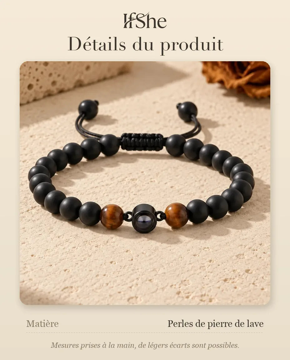 Bracelet Photo Homme - dimensions et matière