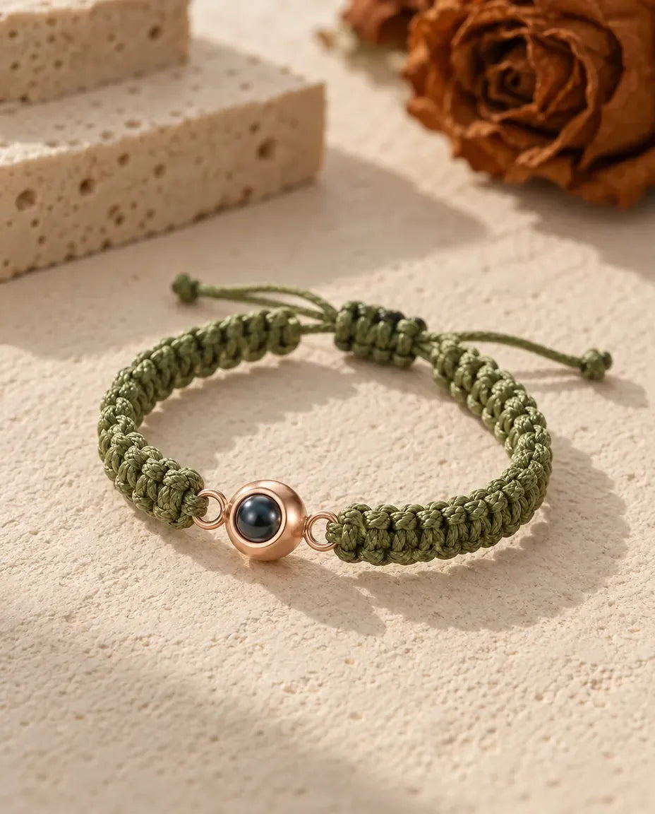 Bracelet Photo - en vert olive