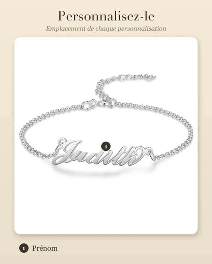 Bracelet Personnalisé Femme - guide de personnalisation : emplacement de chaque prénom