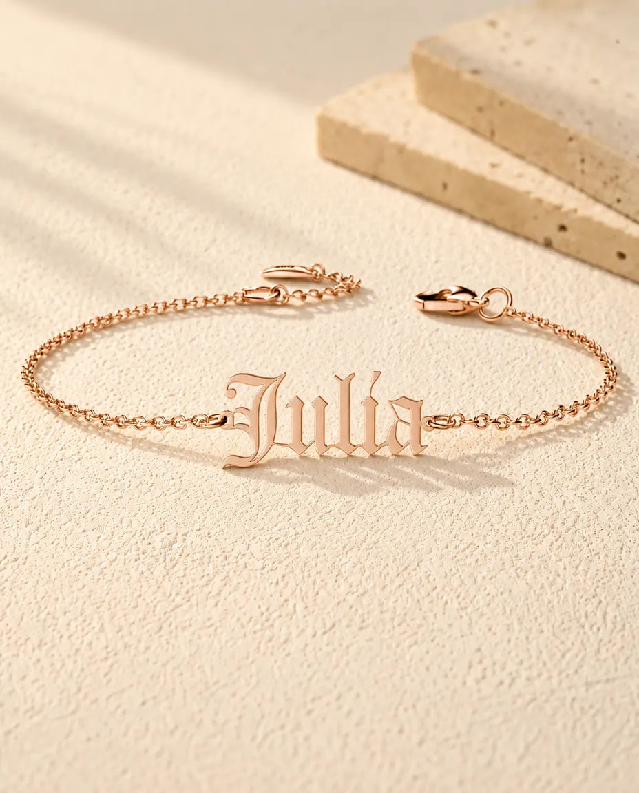 Bracelet Gravé Femme - finition or rose