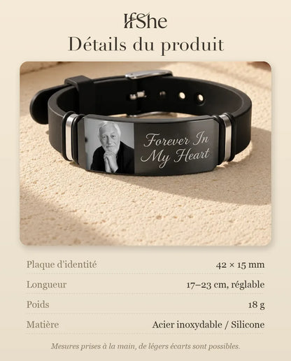 Bracelet Photo Homme - dimensions et matière