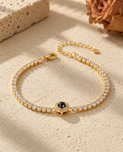 Bracelet Photo Femme - finition or
