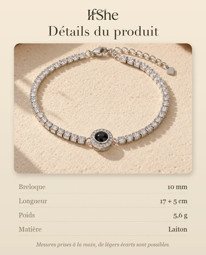 Bracelet Photo Femme - dimensions et matière
