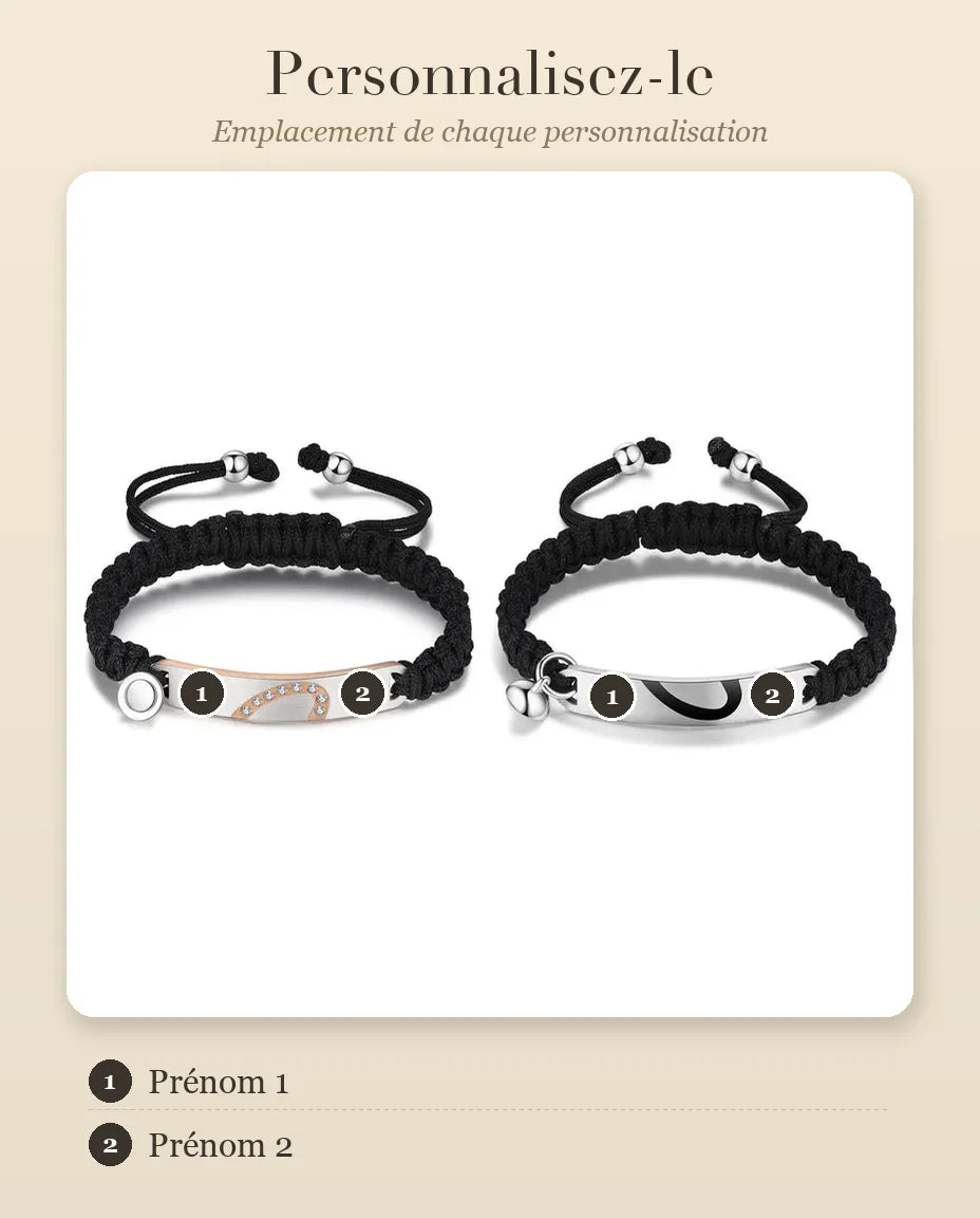 Bracelets Couple – guide de personnalisation