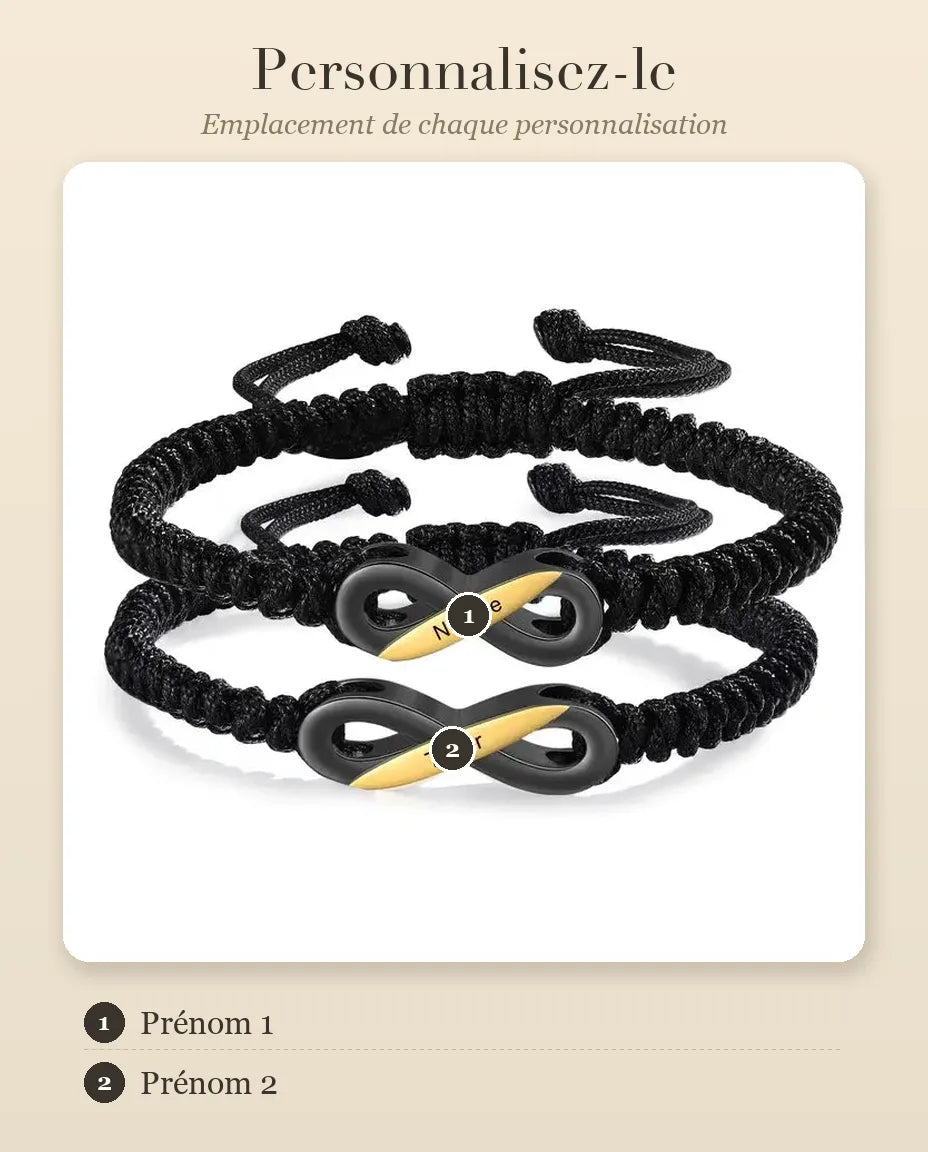 Bracelets Couple – guide de personnalisation