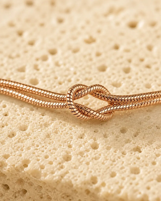 Bracelets de Couple Nœud d'Amour – Lot de 2, Chaîne Serpent en Acier Inoxydable Étanche, Cadeau Couple & Amitié, 5 Couleurs