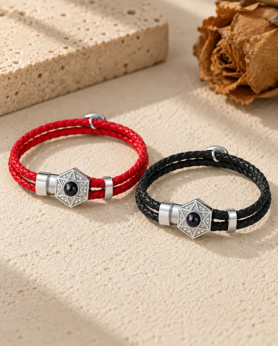 Bracelets Couple - paire assortie posée à plat