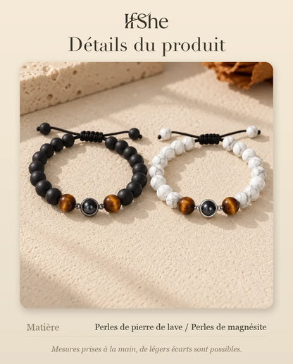 Bracelets Couple - dimensions et matière