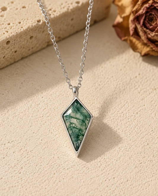 Collier Agate Mousse - vue de face