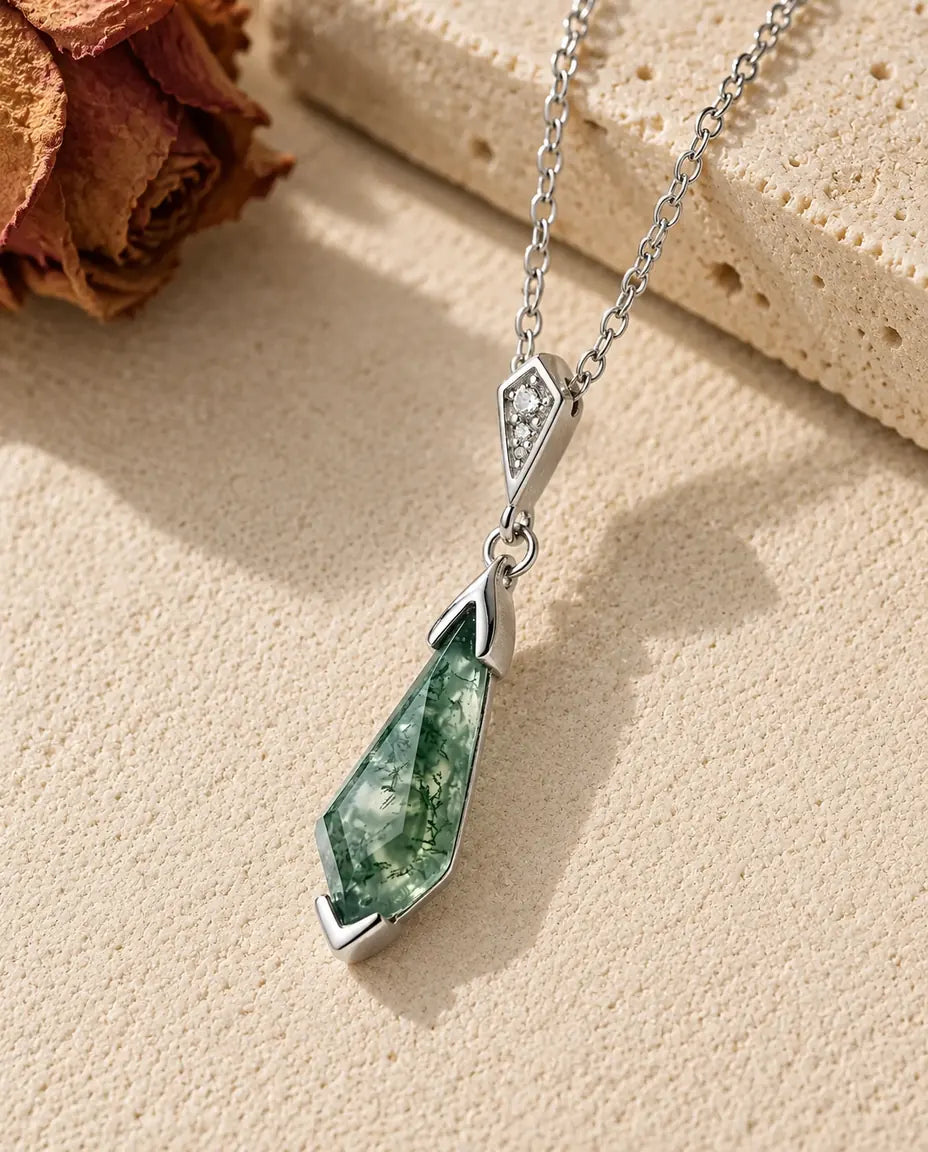 Collier Agate Mousse - vue de face