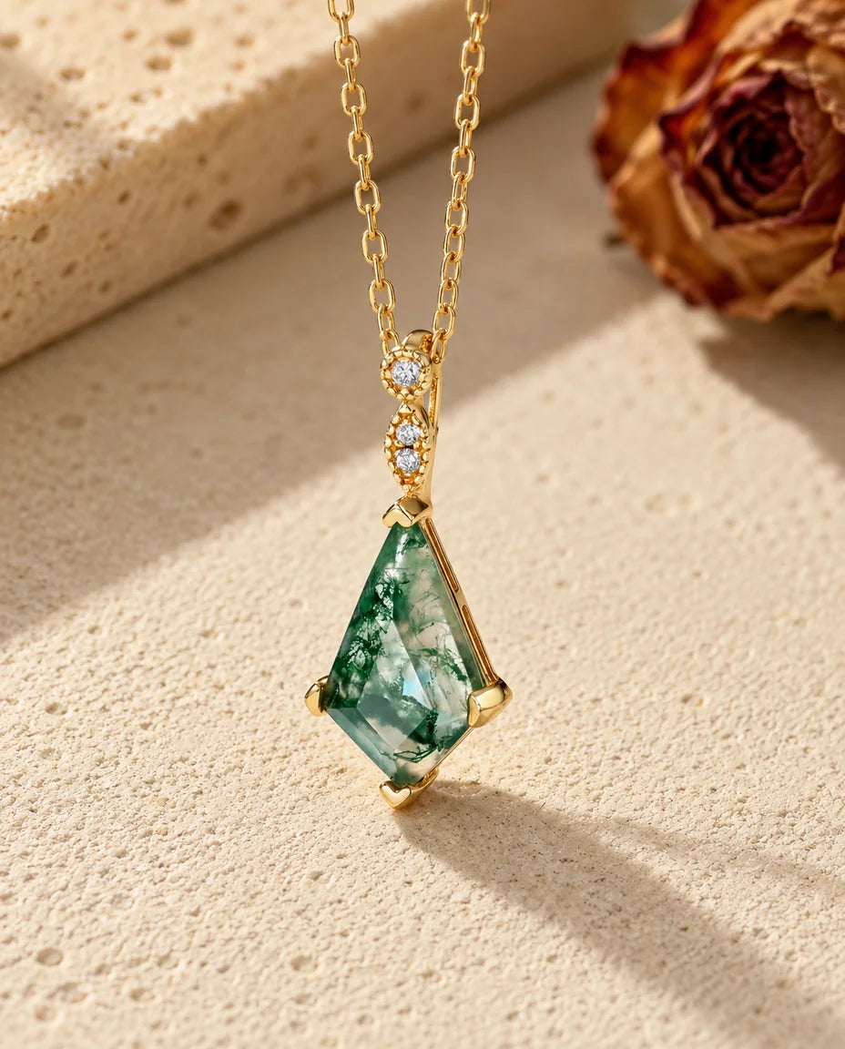 Collier Agate Mousse - vue de face