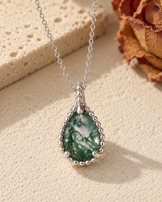Collier Agate Mousse - vue de face