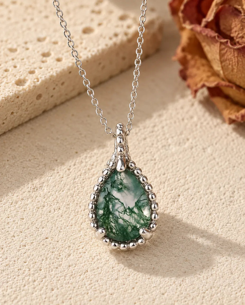 Collier Agate Mousse - vue de face