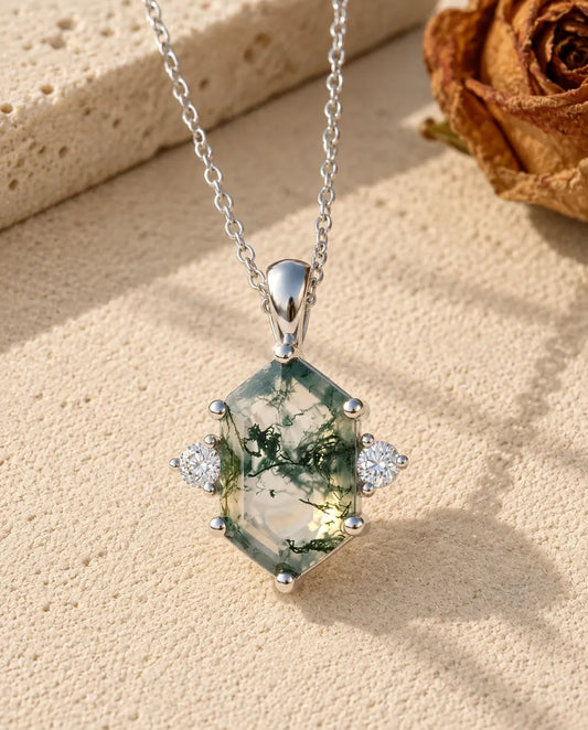 Collier Agate Mousse - vue de face