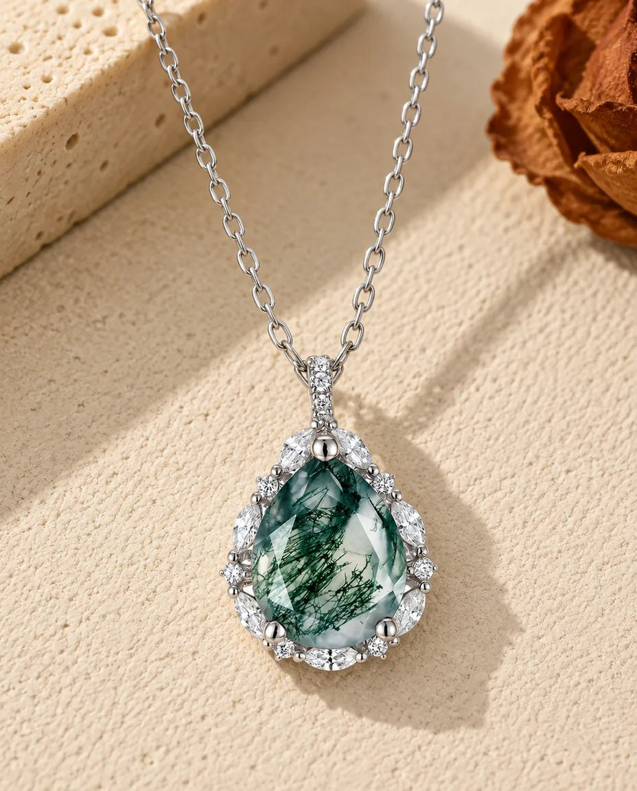 Collier Agate Mousse - vue de face