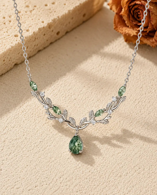 Collier Agate Mousse - vue de face