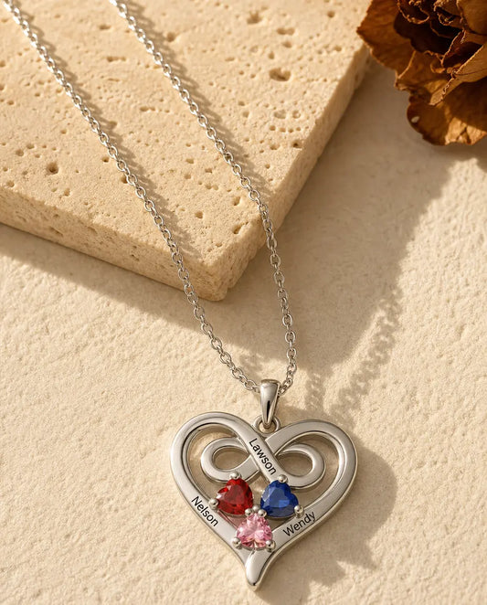 Collier Cœur Personnalisé - vue de face en argent
