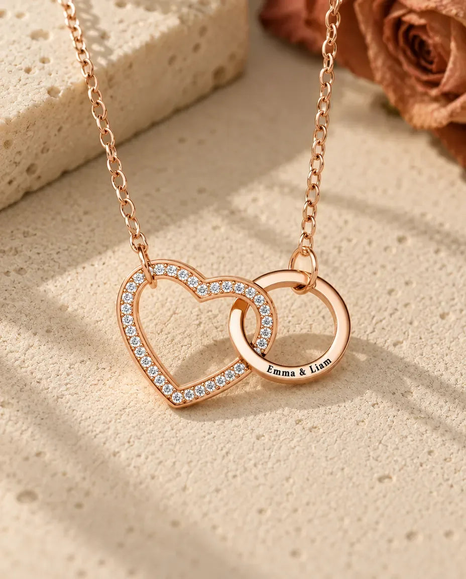 Collier Gravé - finition or rose