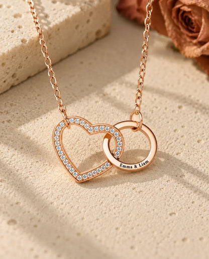 Collier Gravé - finition or rose