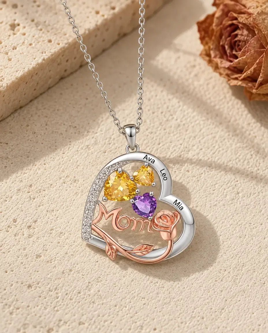 Collier Maman Personnalisé - posé à plat