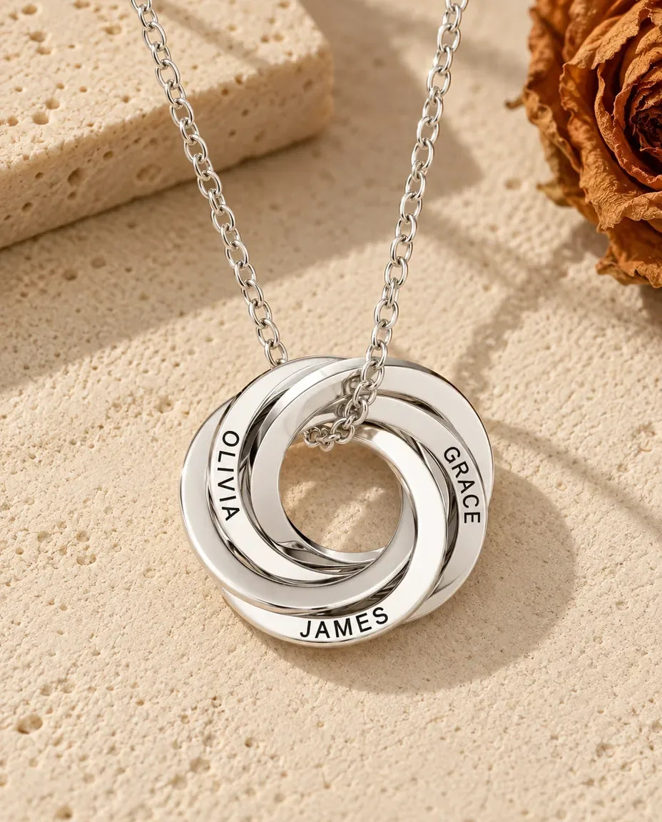 Collier Personnalisé - vue de face en argent