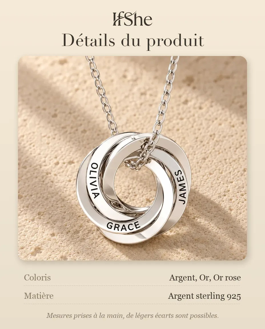 Collier Personnalisé - dimensions et matière