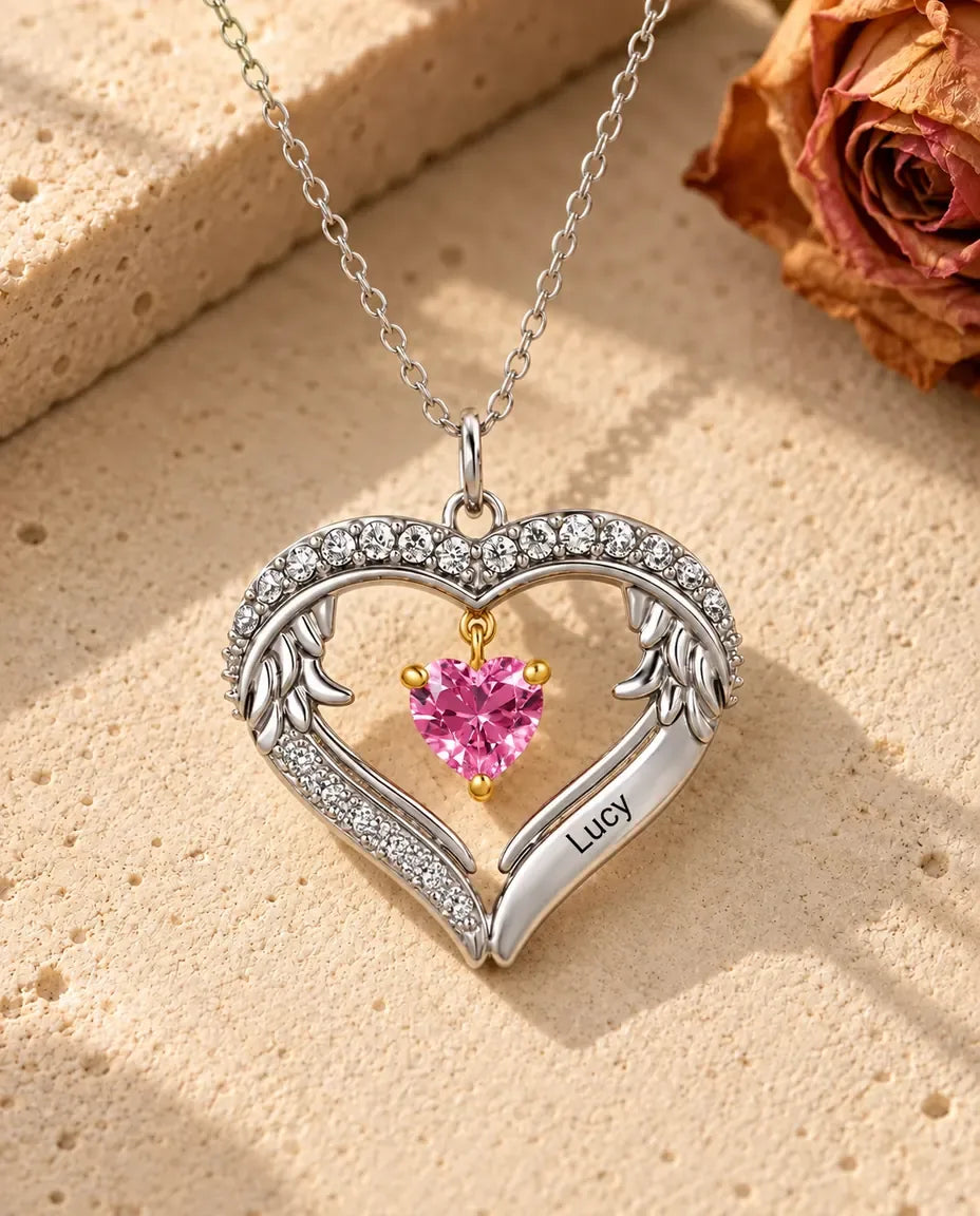 Collier Personnalisé - version à 1 prénom et pierre de naissance