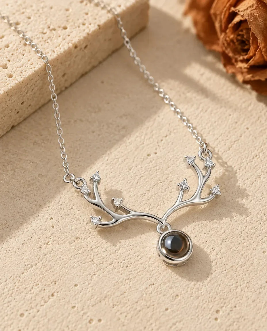 Collier avec Photo - vue de face en argent