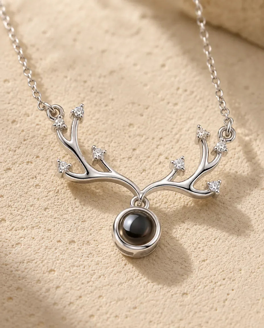 Collier avec Photo - gros plan du pendentif de projection