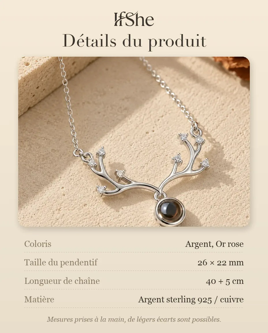 Collier avec Photo - dimensions et matière