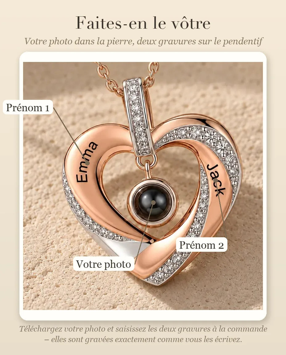 Collier Photo - guide de personnalisation : photo et gravure