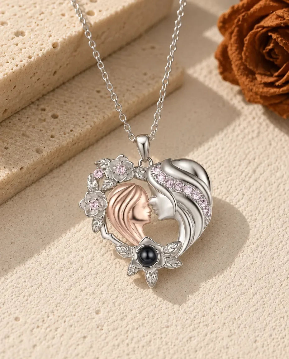 Collier avec Photo - vue de face en argent