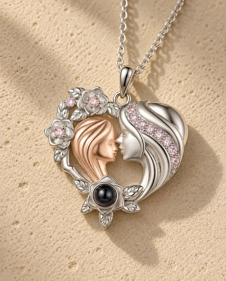 Collier avec Photo - gros plan du pendentif de projection