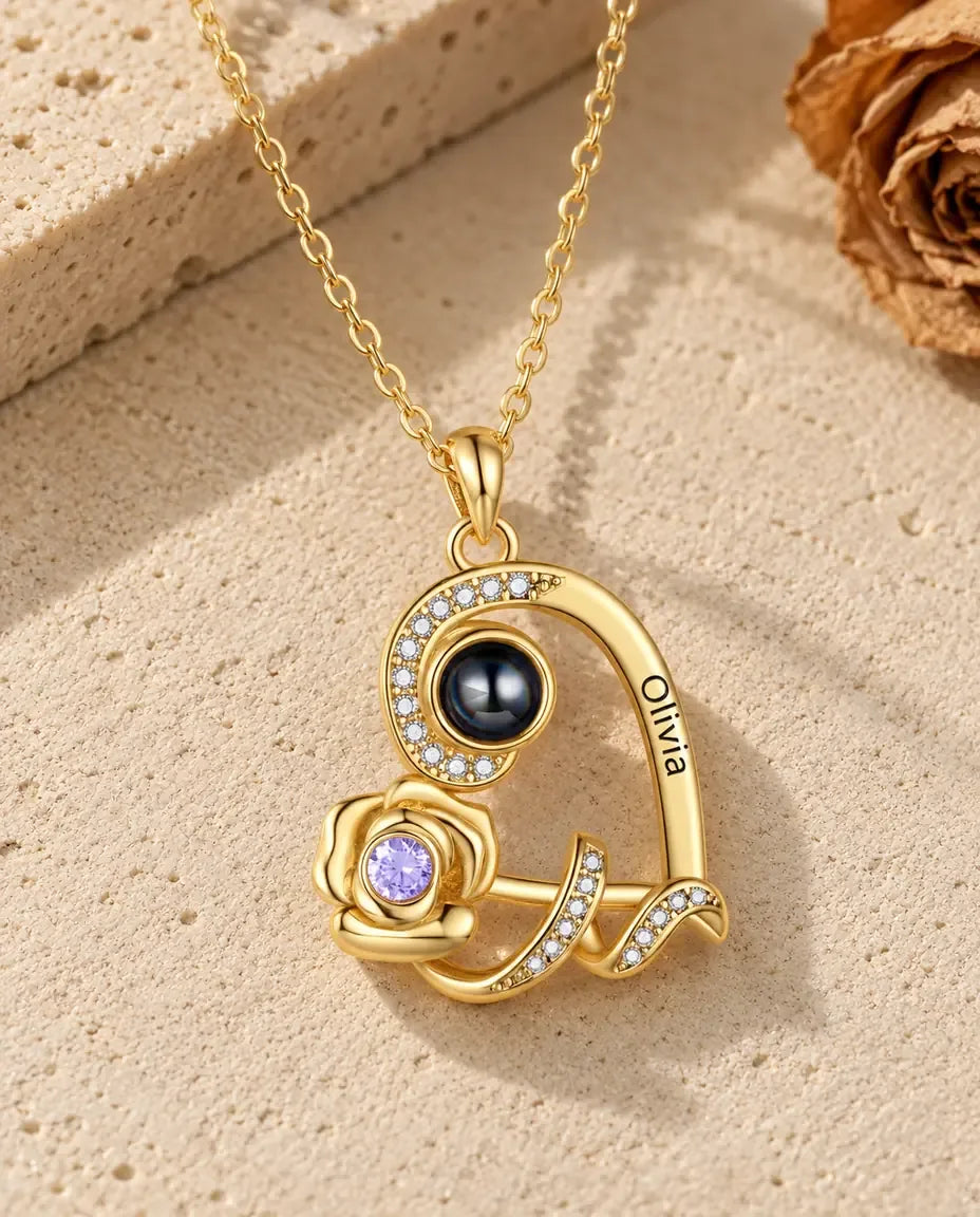 Collier avec Photo - vue de face en argent
