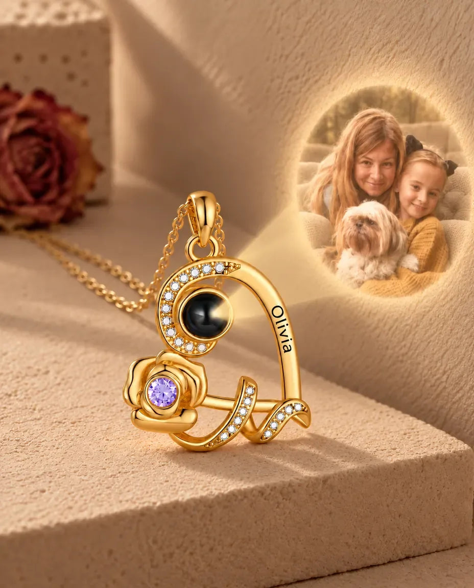 Collier avec Photo - projette la photo cachée sur un mur