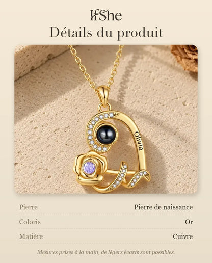 Collier avec Photo - dimensions et matière