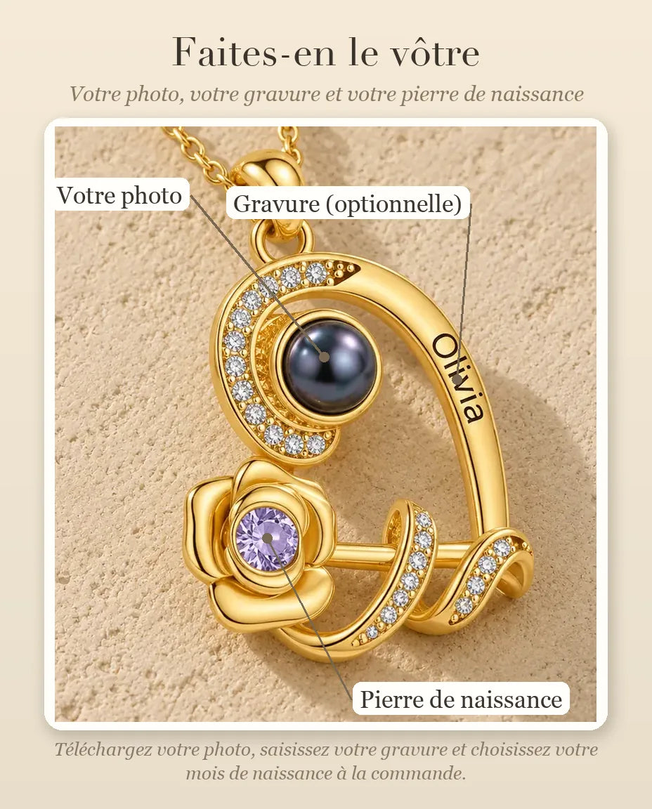 Collier avec Photo - guide de personnalisation : photo et gravure