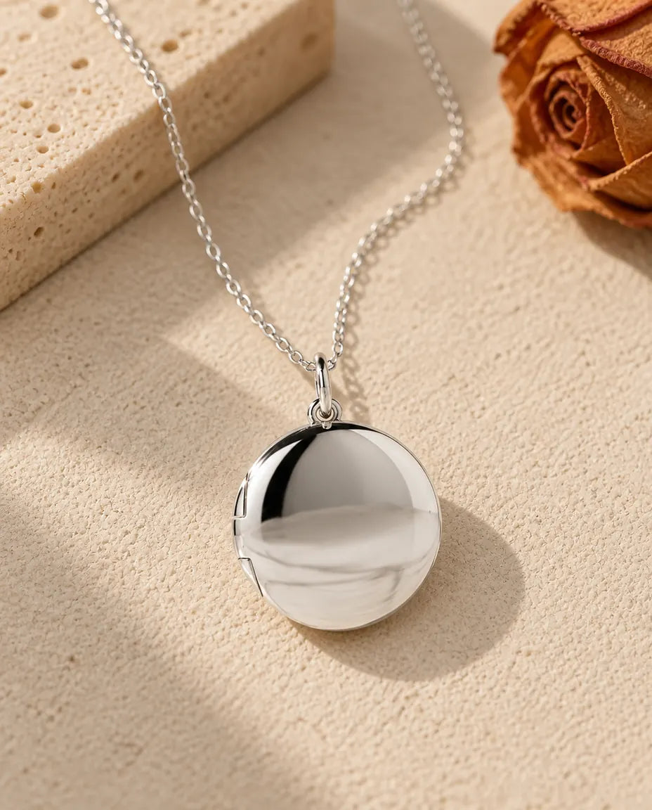 Collier avec Photo - vue de face en argent