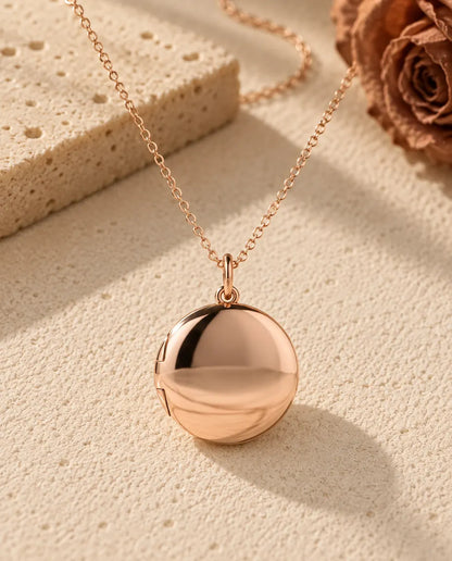 Collier avec Photo - finition or rose