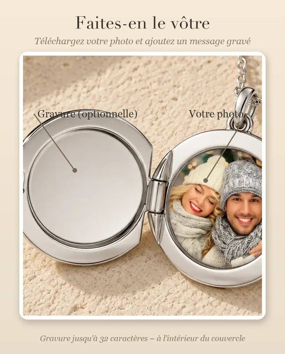 Collier avec Photo - guide de personnalisation : photo et gravure