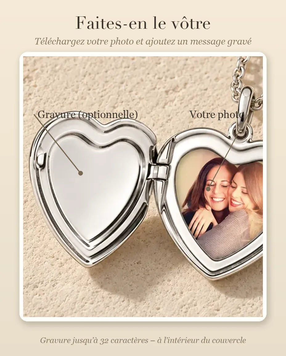 Collier Photo - guide de personnalisation : photo et gravure