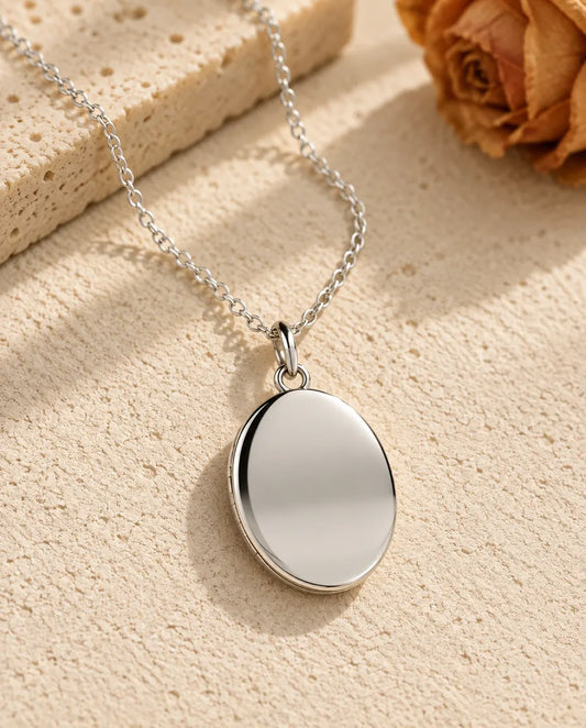Collier avec Photo - vue de face en argent