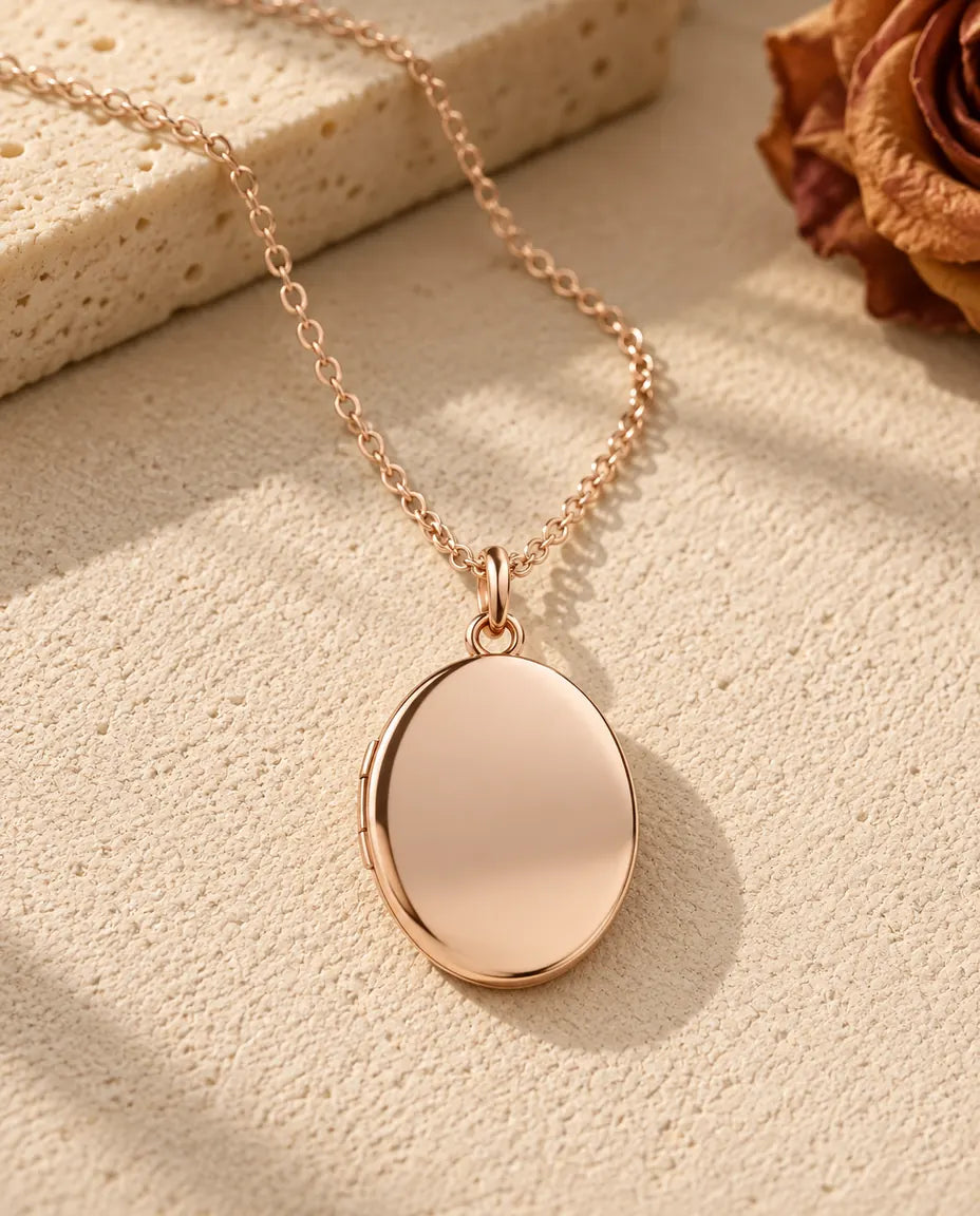 Collier avec Photo - finition or rose