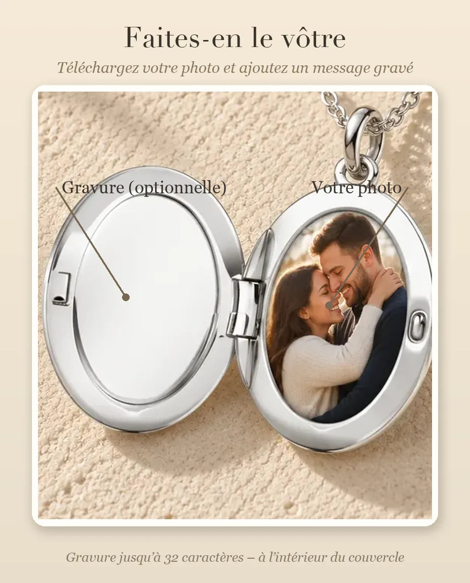 Collier avec Photo - guide de personnalisation : photo et gravure