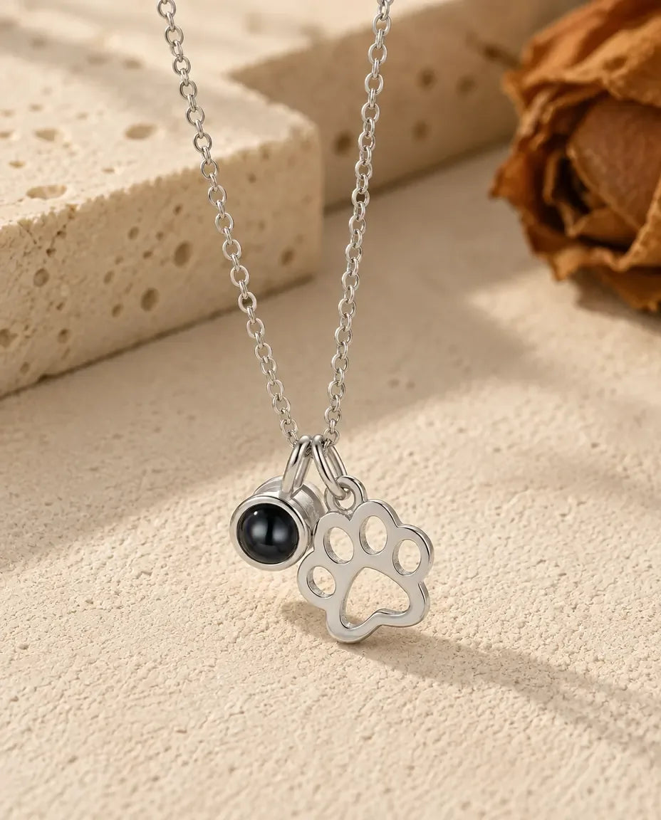 Collier Photo - vue de face en argent