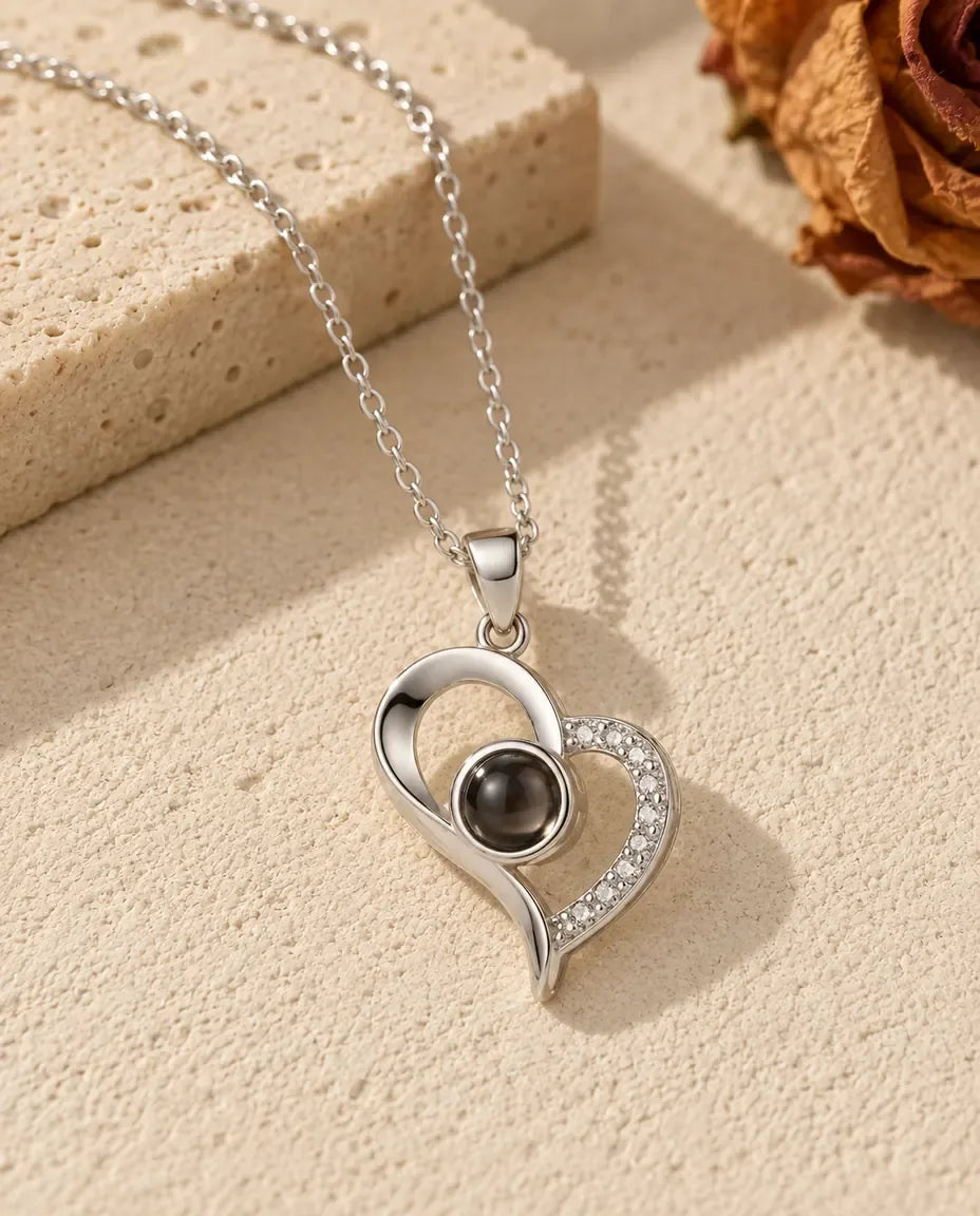 Collier Photo - vue de face en argent