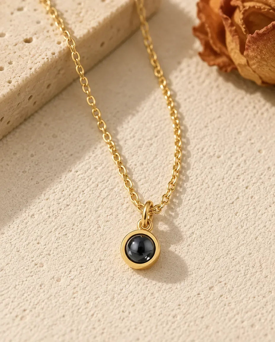 Collier avec Photo - finition or